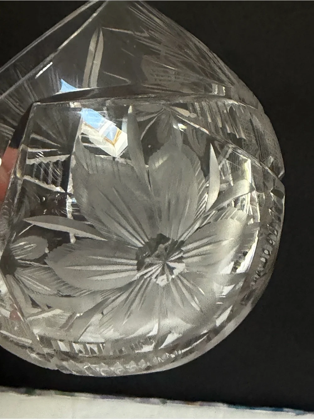 Cut Glass Pear-Shaped Covered Jar Candy Dish 6 3/4